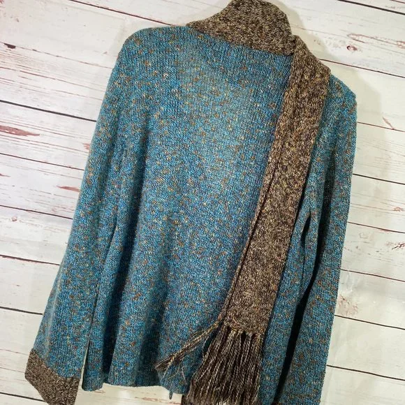 SOLD Christopher & Banks Blue & Brown Weave Sweater NWOT - Picture 13 of 13